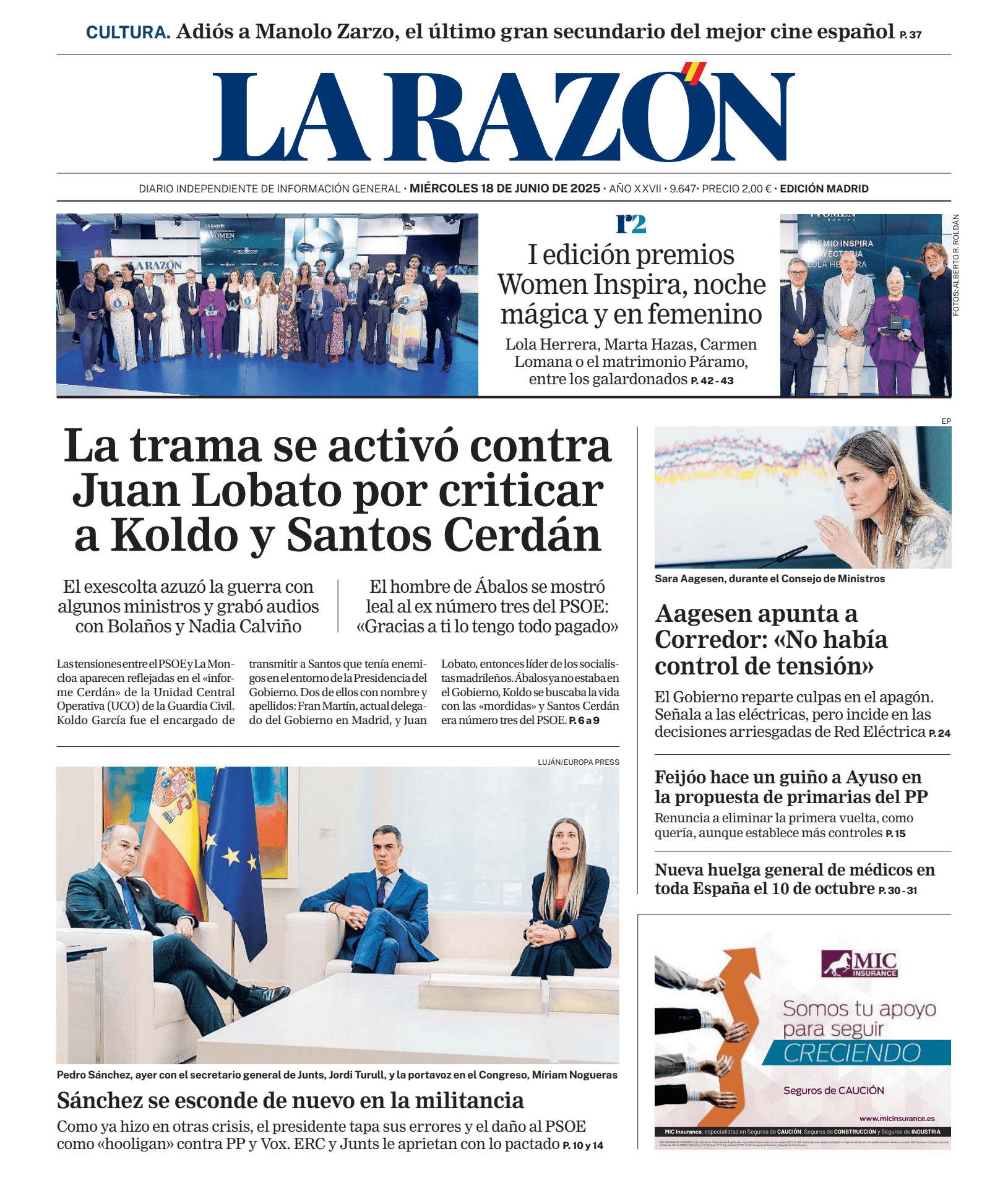 Prima-pagina-la-razon-oggi-edizione-di-oggi-20250618