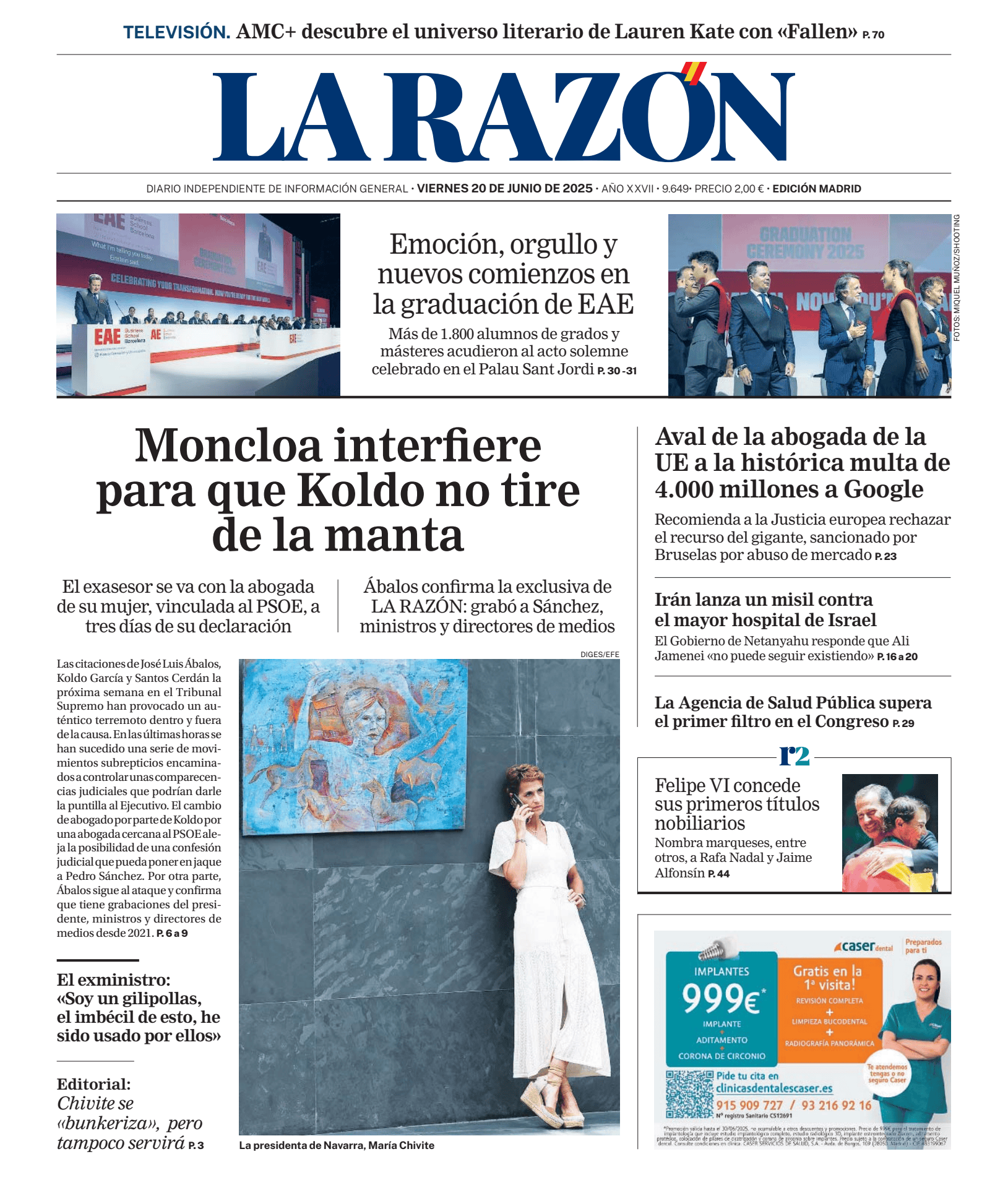 Prima-pagina-la-razon-oggi-edizione-di-oggi-20250620
