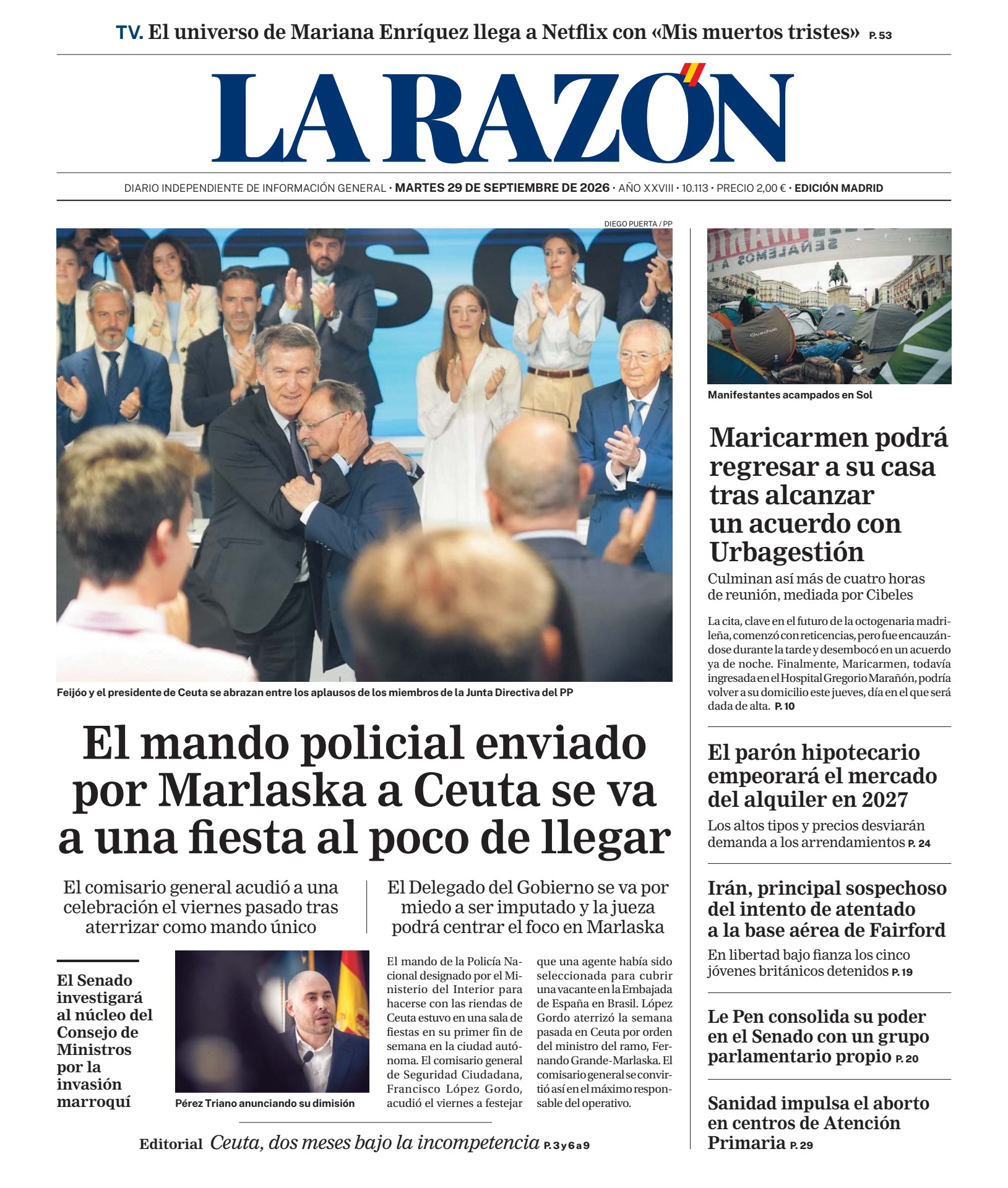 Prima-pagina-la-razon-oggi-edizione-di-oggi-20260929