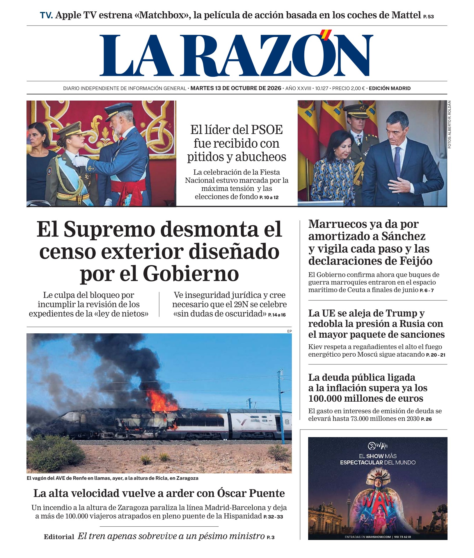 Prima-pagina-la-razon-oggi-edizione-di-oggi-20261013