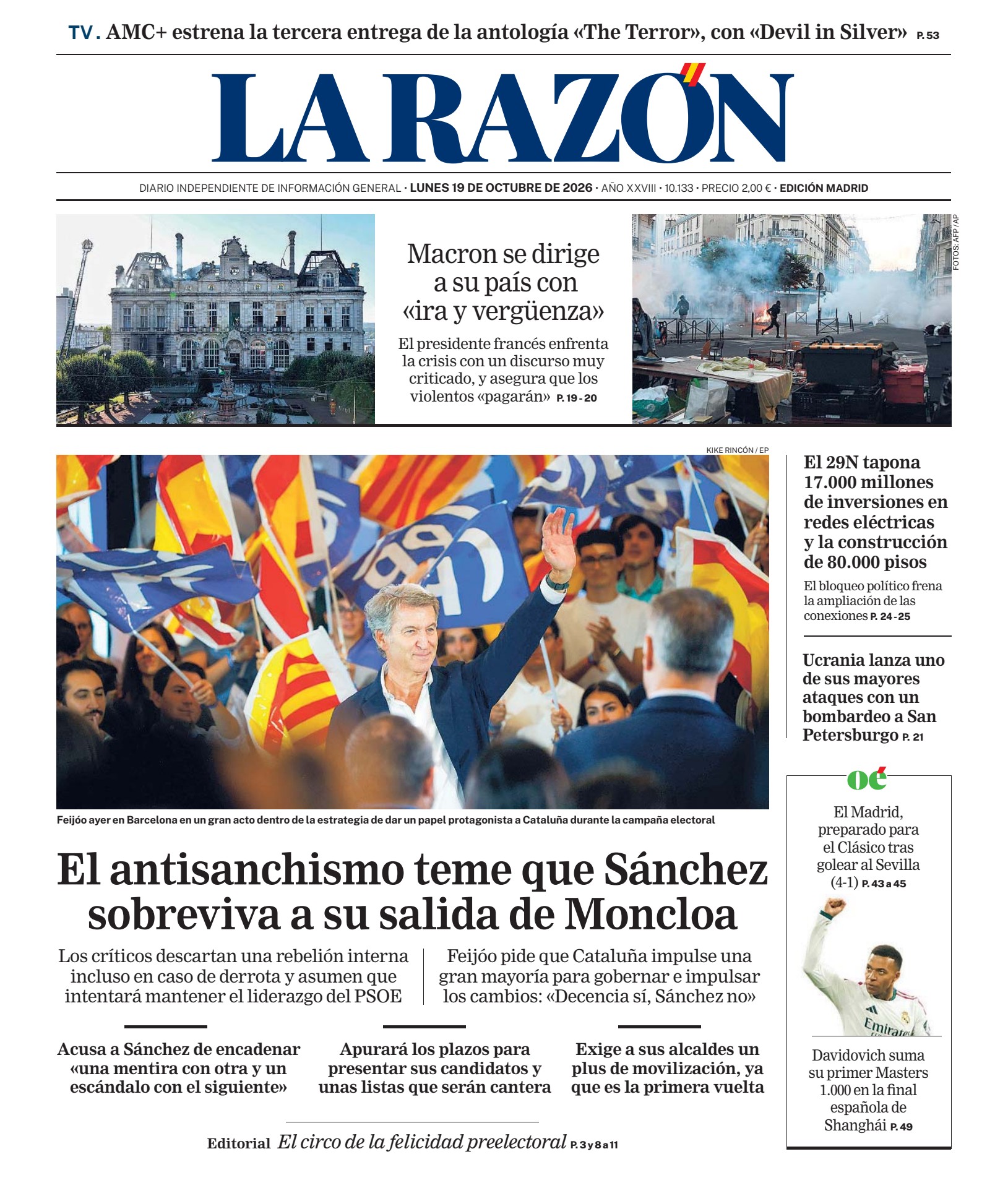 Prima-pagina-la-razon-oggi-edizione-di-oggi-20261019