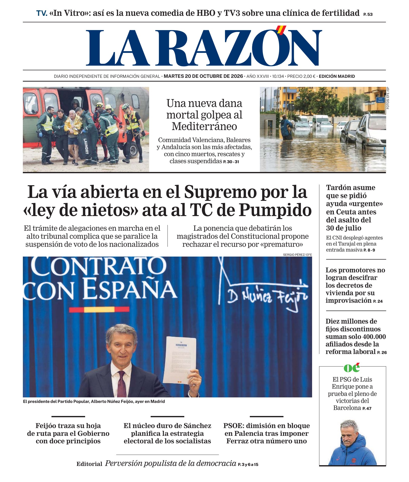 Prima-pagina-la-razon-oggi-edizione-di-oggi-20261020