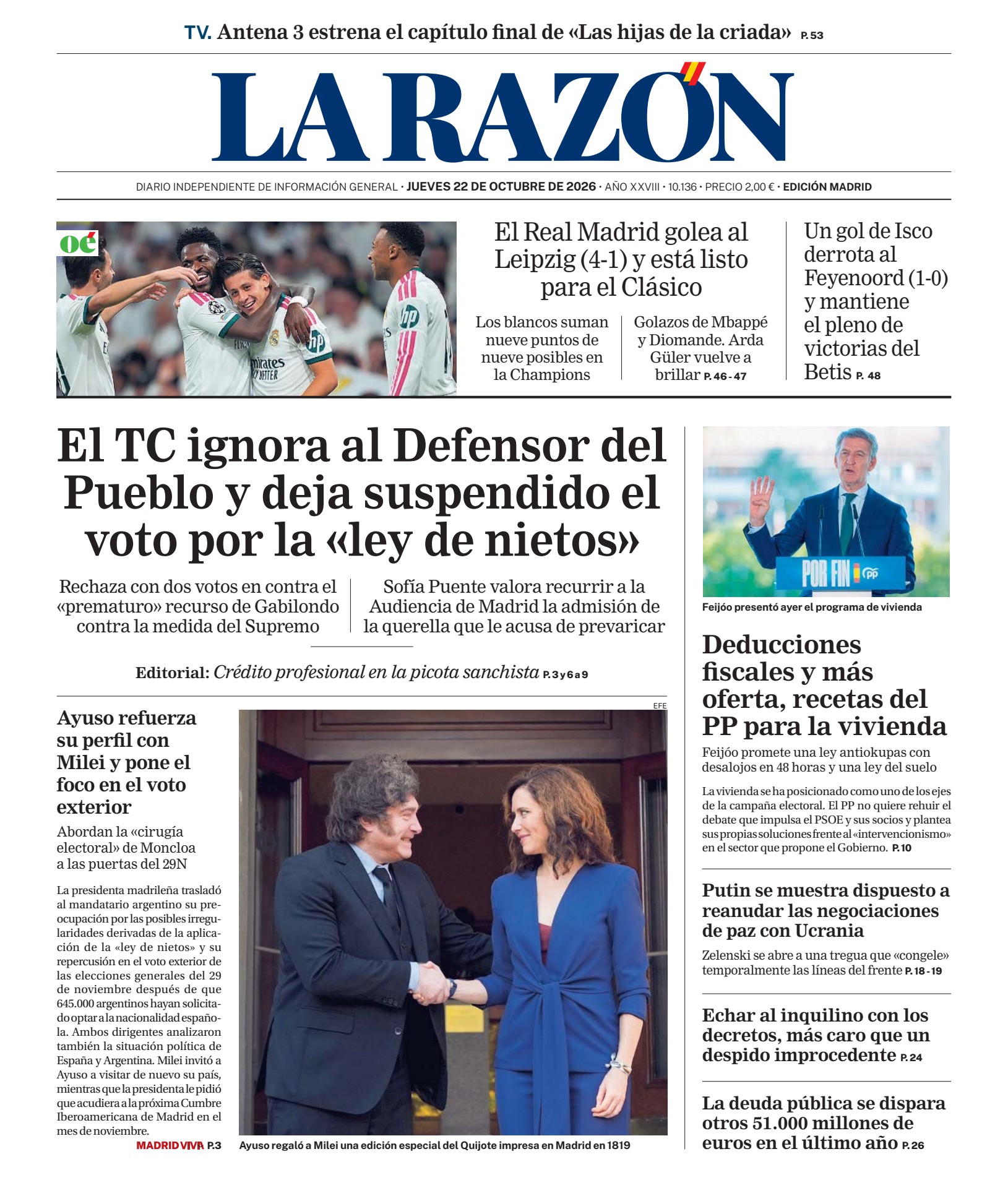 Prima-pagina-la-razon-oggi-edizione-di-oggi-20261022