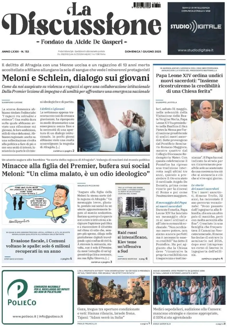Prima-pagina-la-discussione-edizione-di-oggi-01-06-2025