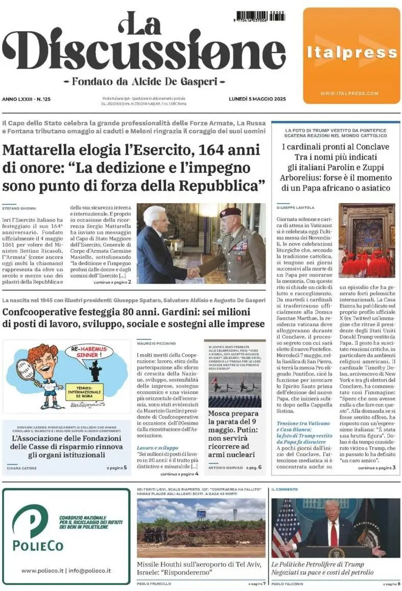 Prima-pagina-la-discussione-edizione-di-oggi-05-05-2025