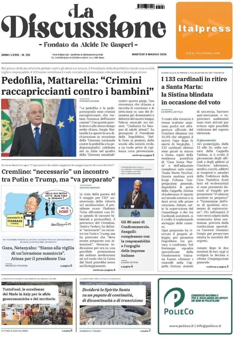 Prima-pagina-la-discussione-edizione-di-oggi-06-05-2025