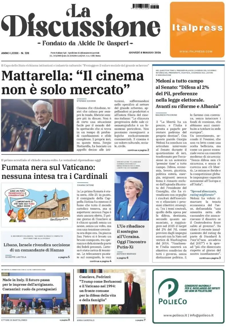 Prima-pagina-la-discussione-edizione-di-oggi-08-05-2025