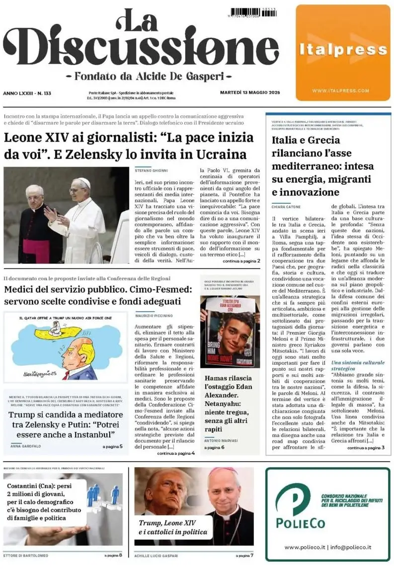 Prima-pagina-la-discussione-edizione-di-oggi-13-05-2025