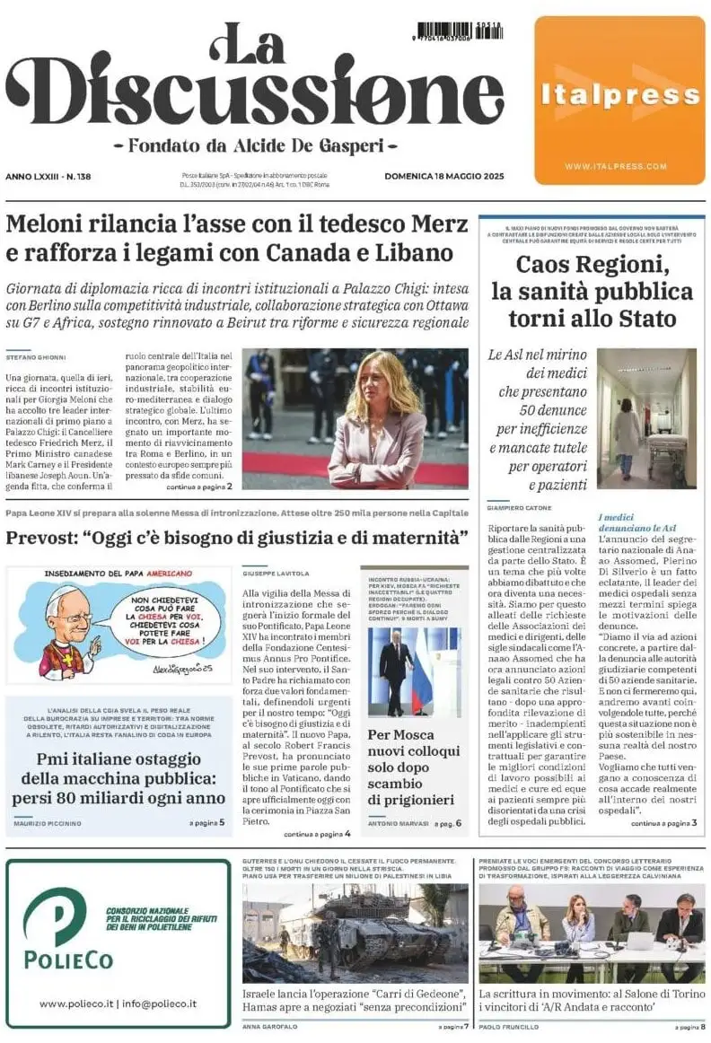 Prima-pagina-la-discussione-edizione-di-oggi-18-05-2025