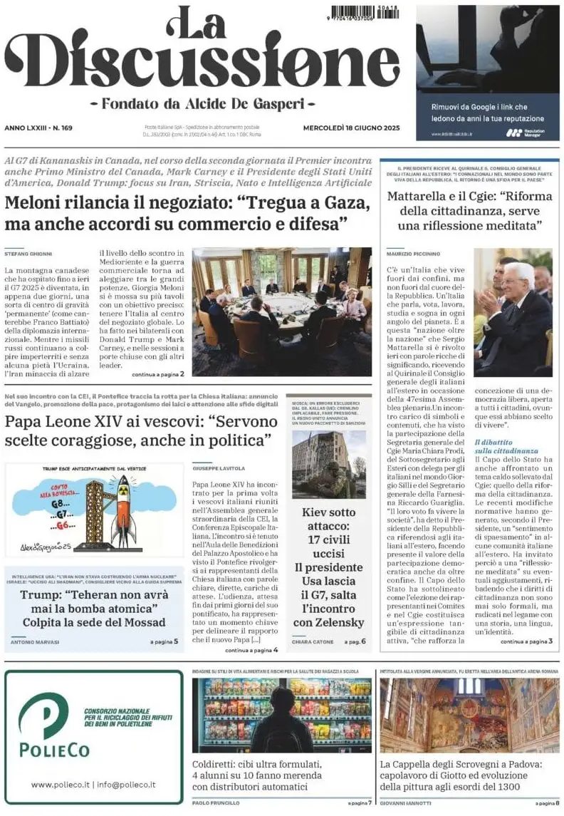 Prima-pagina-la-discussione-edizione-di-oggi-18-06-2025