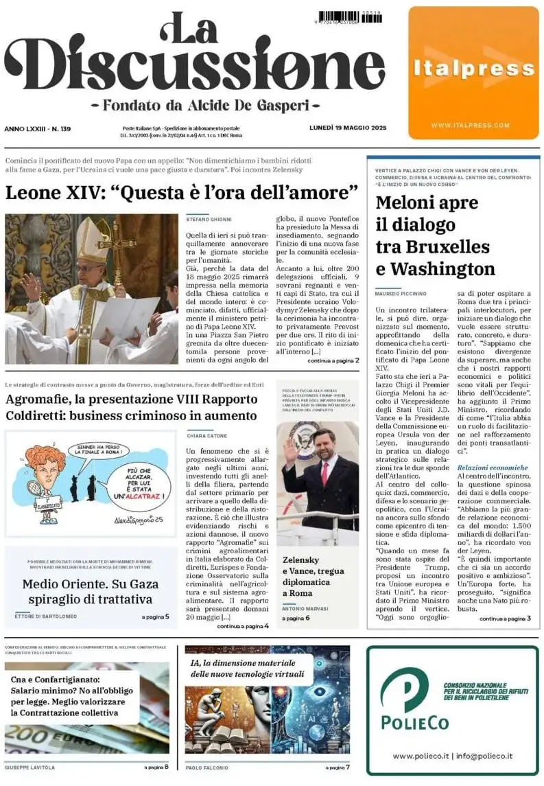 Prima-pagina-la-discussione-edizione-di-oggi-19-05-2025