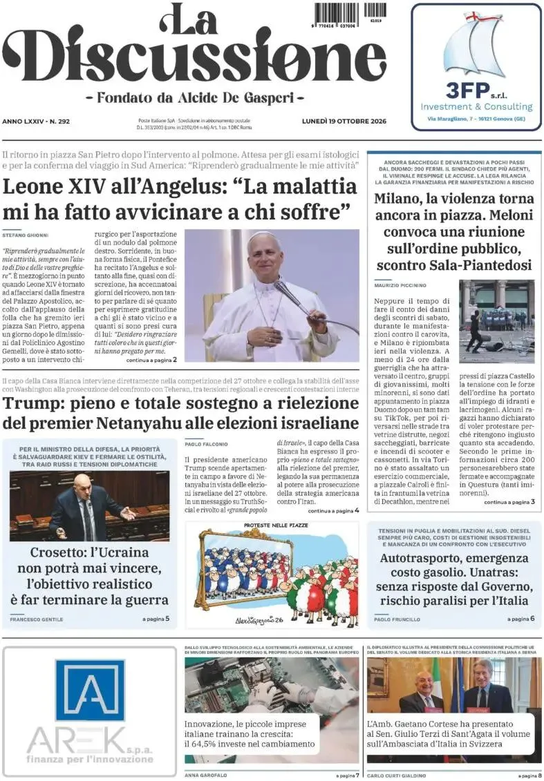 Prima-pagina-la-discussione-edizione-di-oggi-19-10-2026