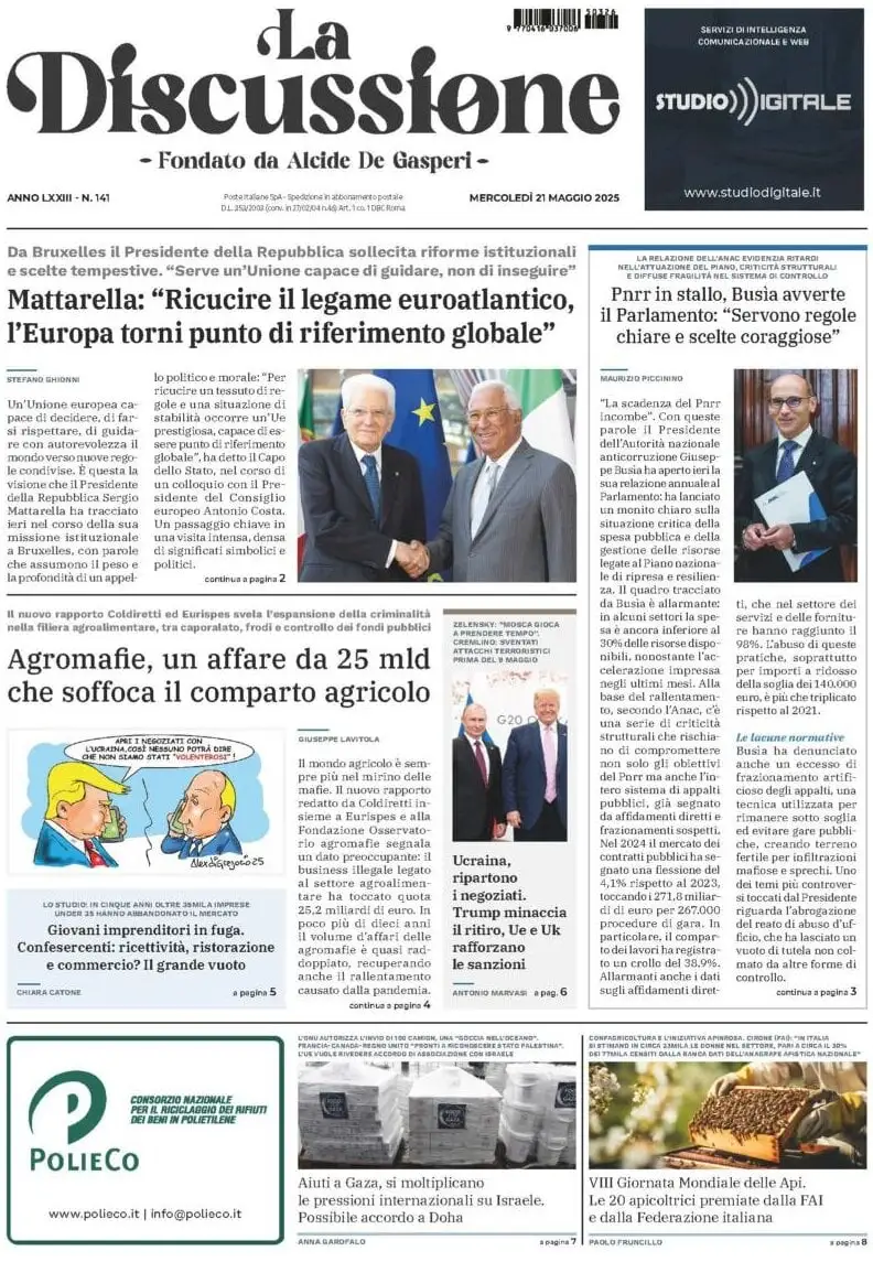 Prima-pagina-la-discussione-edizione-di-oggi-21-05-2025