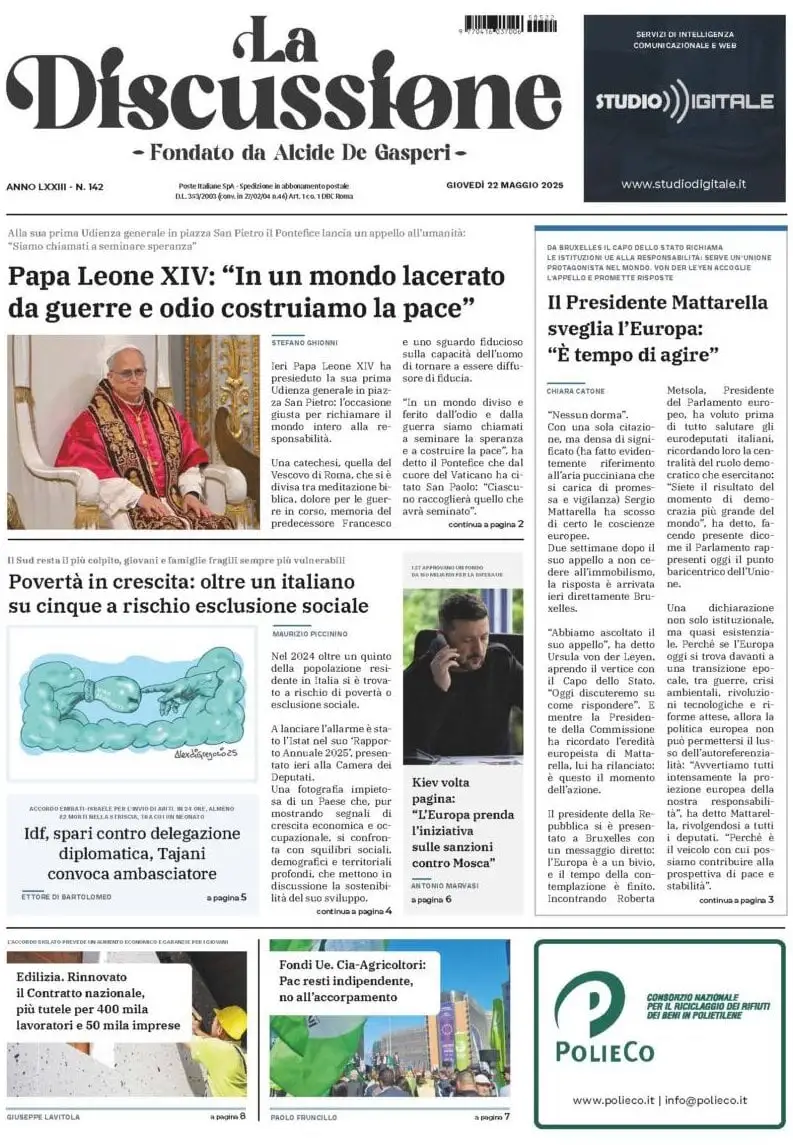 Prima-pagina-la-discussione-edizione-di-oggi-22-05-2025