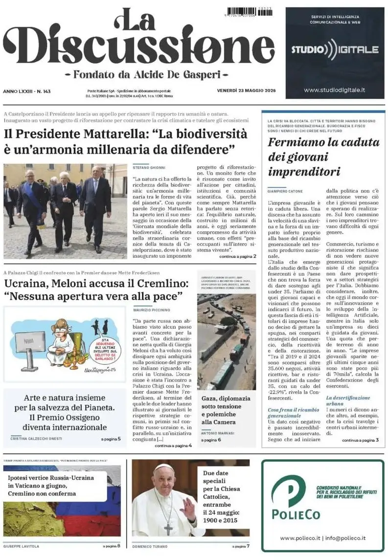 Prima-pagina-la-discussione-edizione-di-oggi-23-05-2025