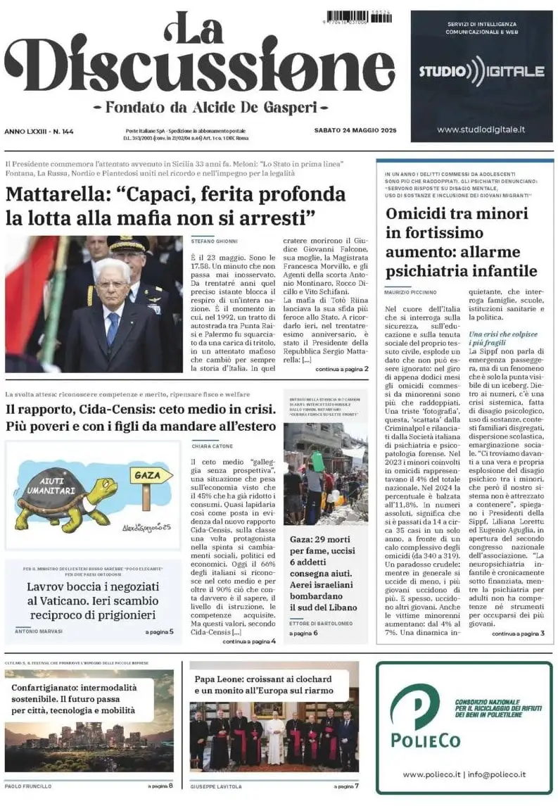 Prima-pagina-la-discussione-edizione-di-oggi-24-05-2025