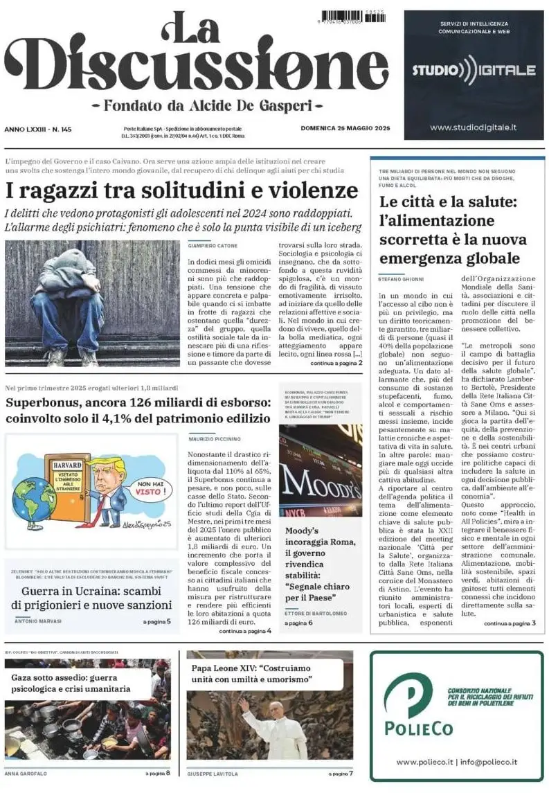 Prima-pagina-la-discussione-edizione-di-oggi-25-05-2025