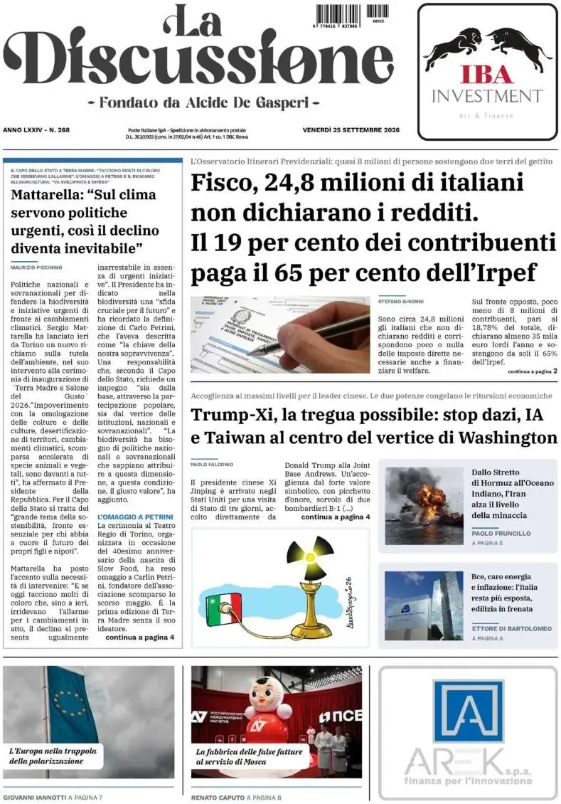 Prima-pagina-la-discussione-edizione-di-oggi-25-09-2026