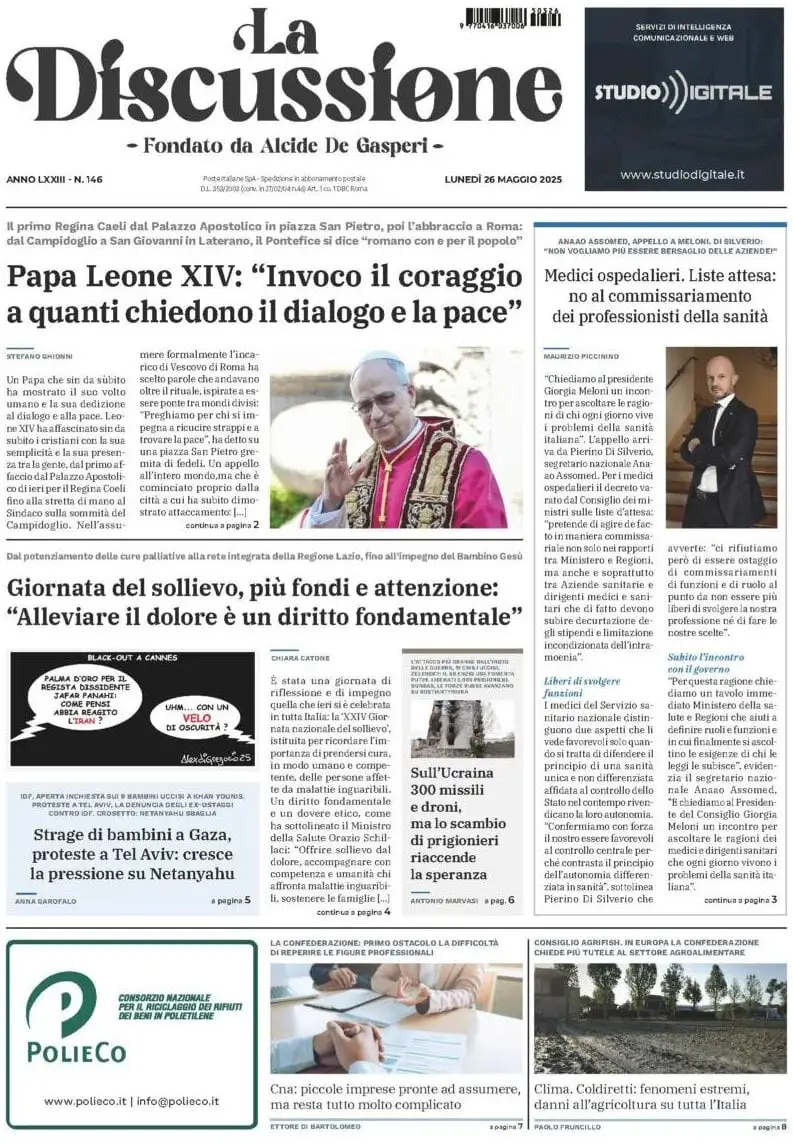 Prima-pagina-la-discussione-edizione-di-oggi-26-05-2025