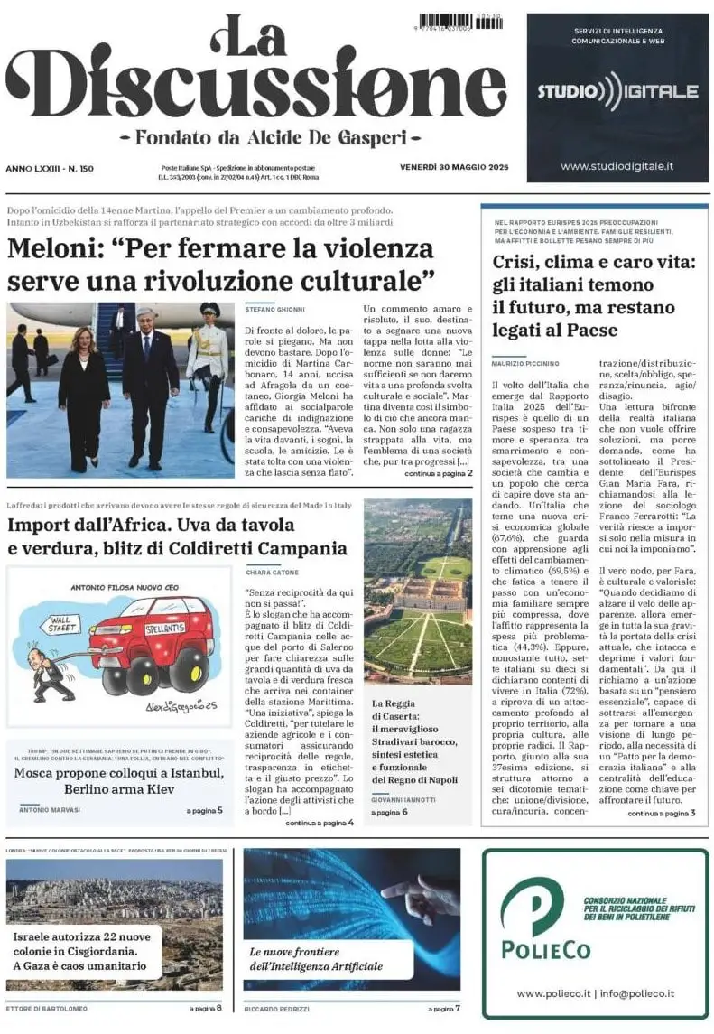 Prima-pagina-la-discussione-edizione-di-oggi-30-05-2025