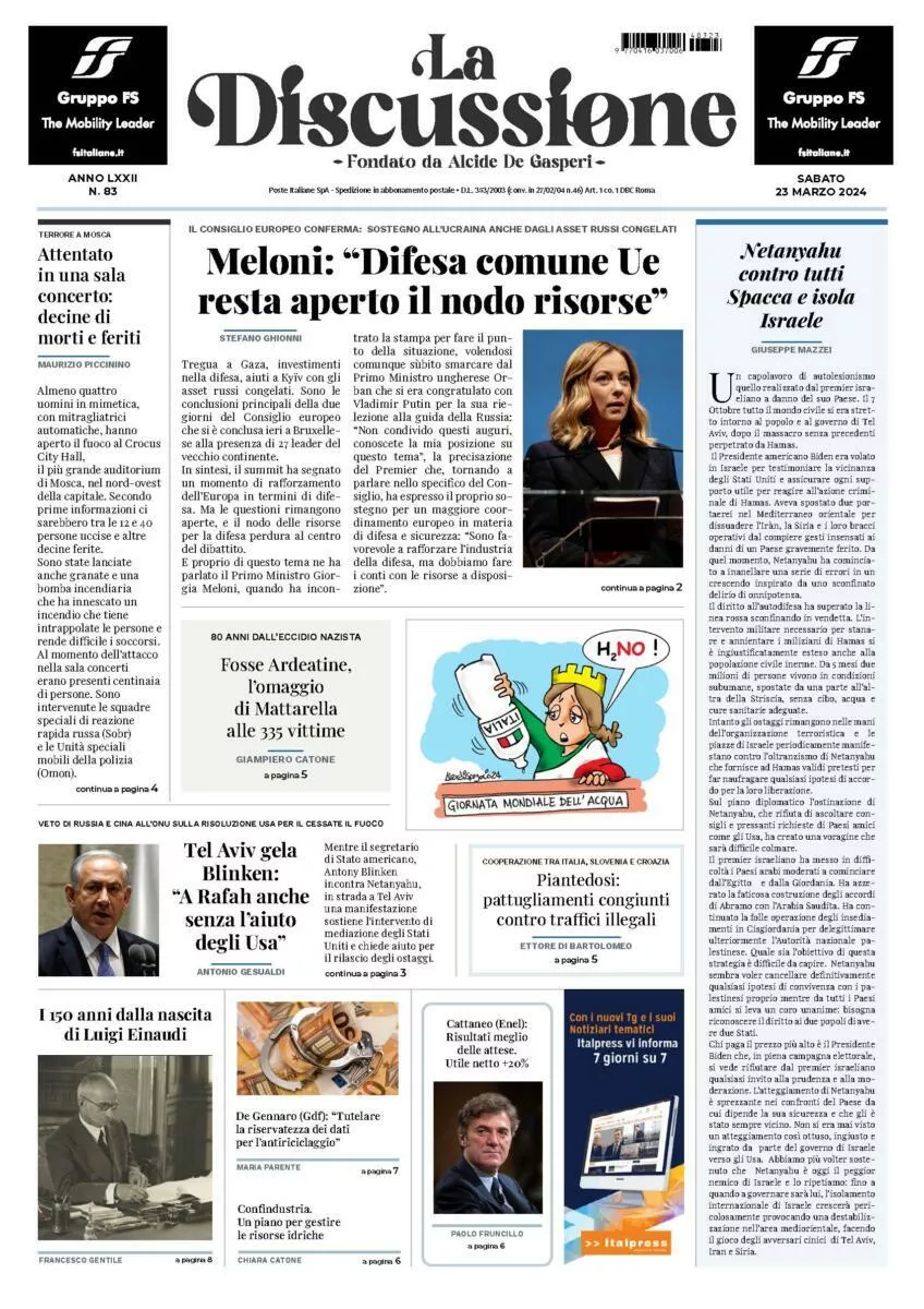 Prima-pagina-la-discussione-edizione-di-oggi-23-03-2024