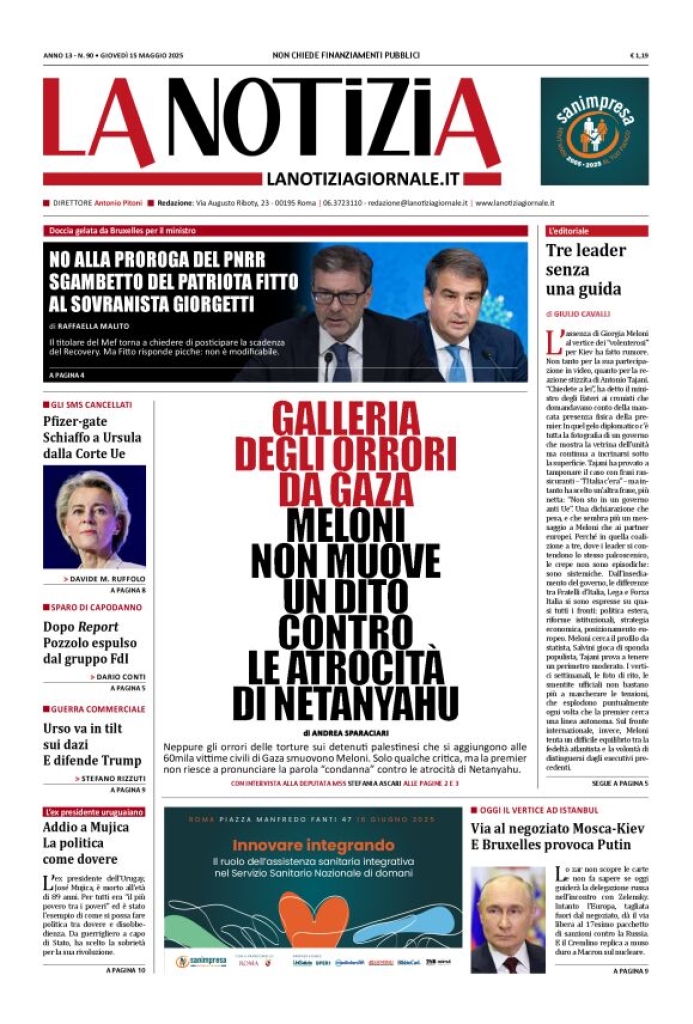 Prima-pagina-la-notizia-giornale-edizione-del-2025-05-15