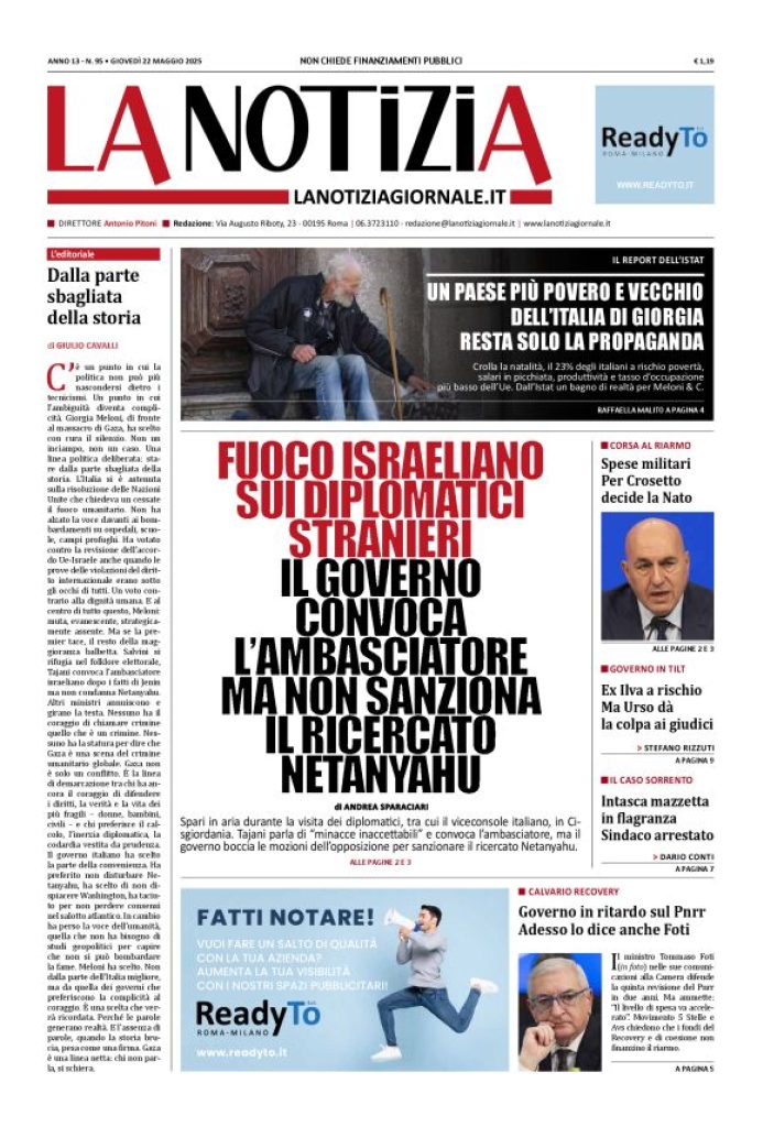 Prima-pagina-la-notizia-giornale-edizione-del-2025-05-22