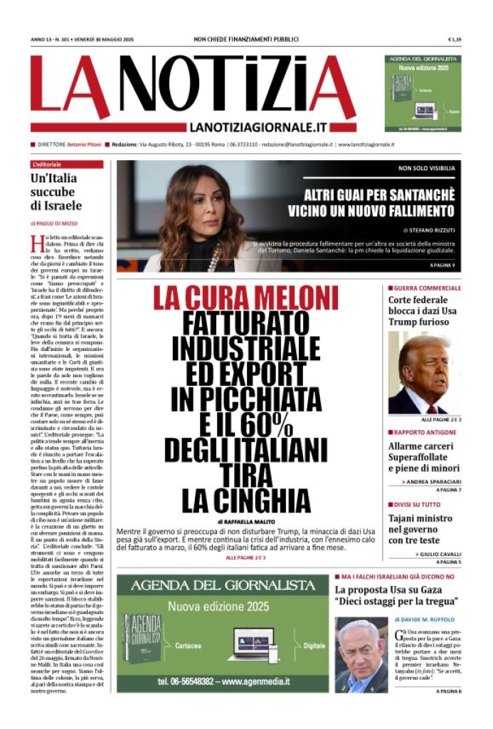 Prima-pagina-la-notizia-giornale-edizione-del-2025-05-30
