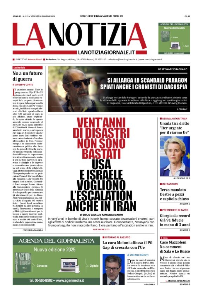 Prima-pagina-la-notizia-giornale-edizione-del-2025-06-20