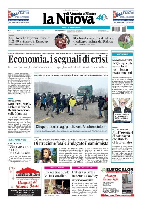 Prima-pagina-la_nuova_di_venezia_e_mestre-edizione-di-oggi-2024-12-19