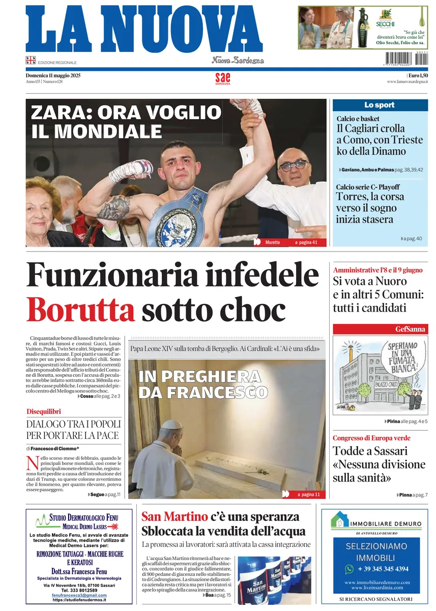 Prima-pagina-la-nuova-sardegna-oggi-oggi-edizione-del-2025-05-11