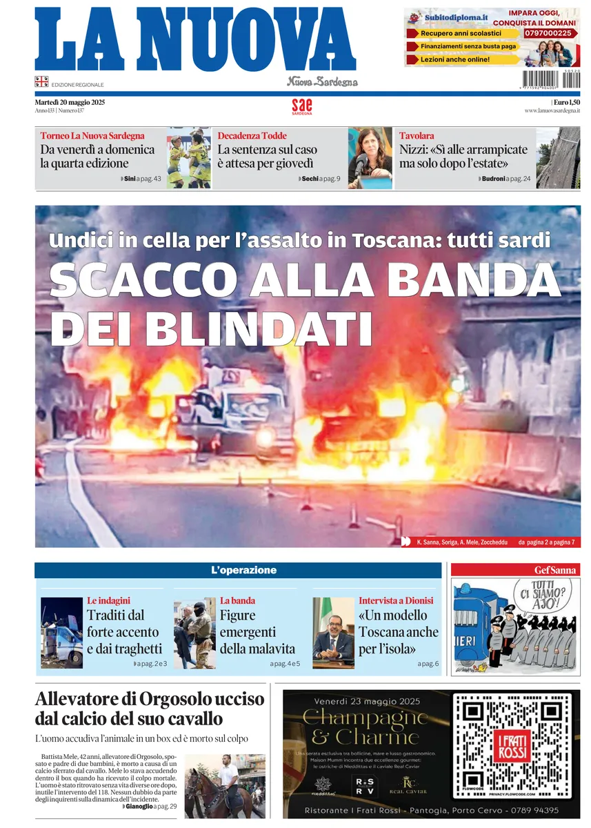 Prima-pagina-la-nuova-sardegna-oggi-oggi-edizione-del-2025-05-20
