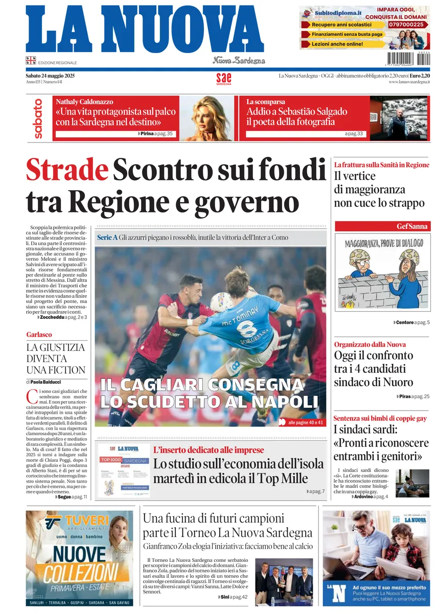 Prima-pagina-la-nuova-sardegna-oggi-oggi-edizione-del-2025-05-24