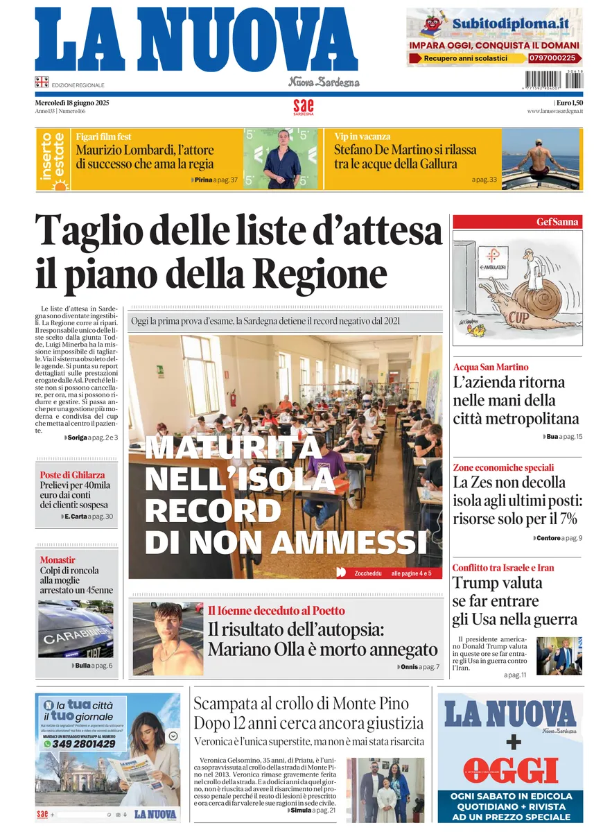 Prima-pagina-la-nuova-sardegna-oggi-oggi-edizione-del-2025-06-18