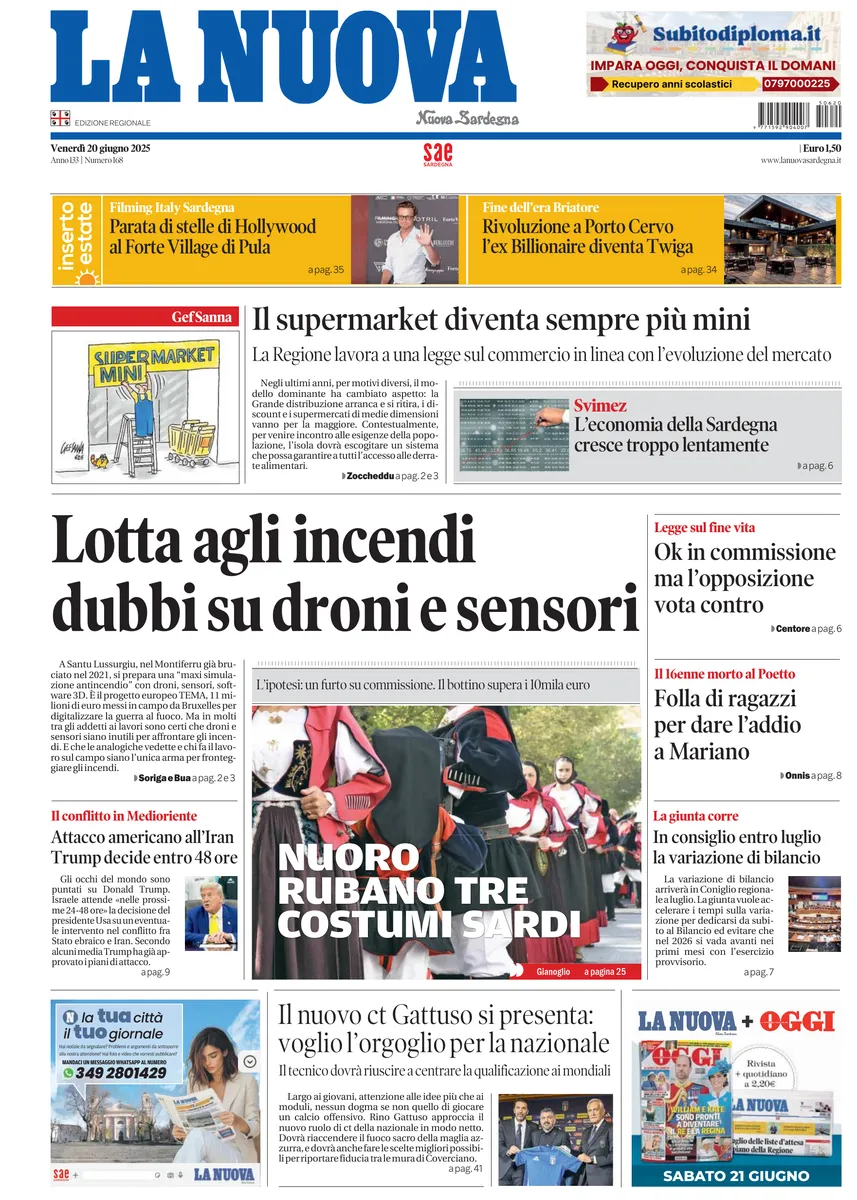 Prima-pagina-la-nuova-sardegna-oggi-oggi-edizione-del-2025-06-20