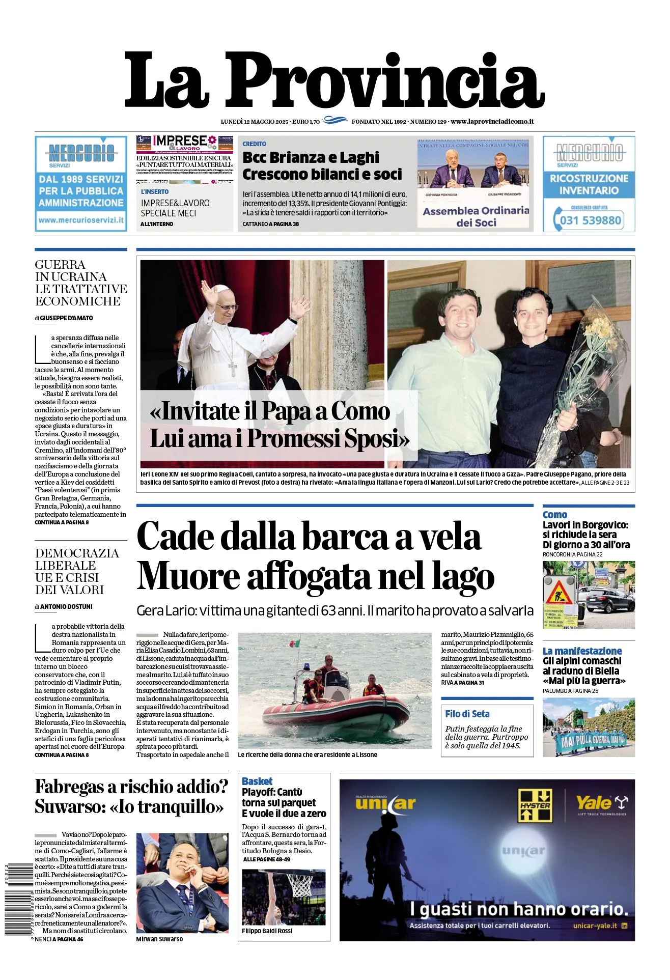 Prima-pagina-la-provincia-oggi-oggi-edizione-del-2025-05-12