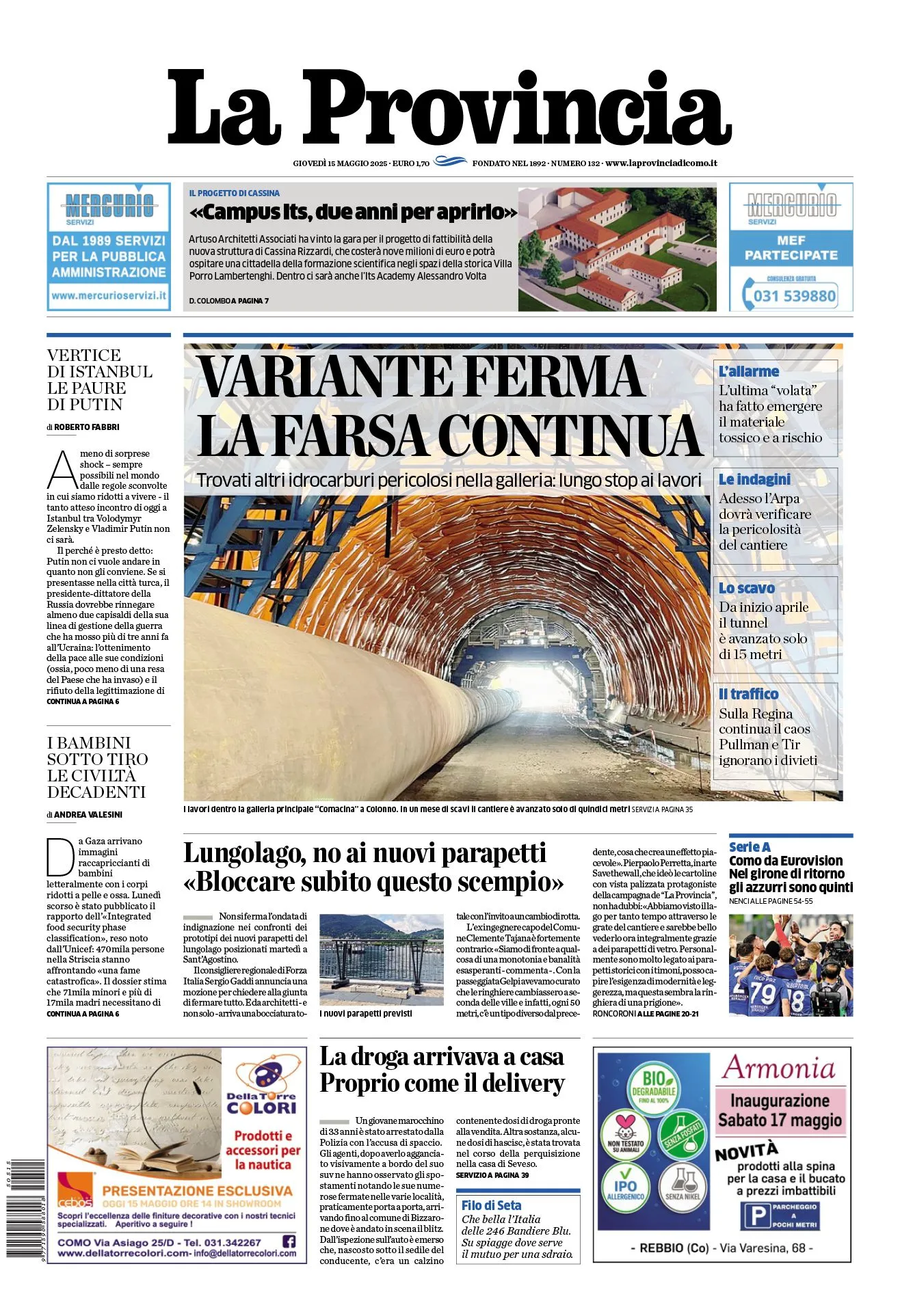 Prima-pagina-la-provincia-oggi-oggi-edizione-del-2025-05-15