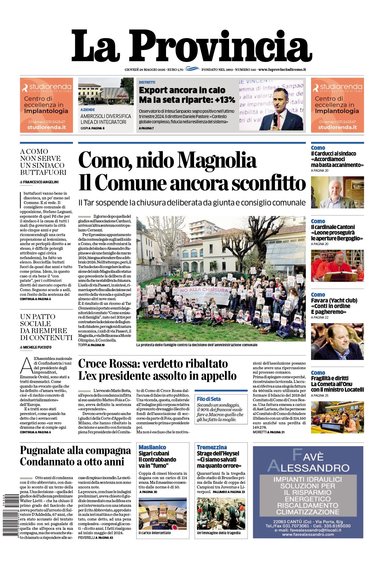 Prima-pagina-la-provincia-oggi-oggi-edizione-del-2025-05-29