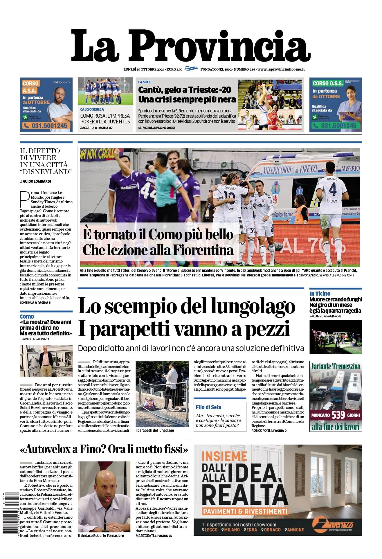 Prima-pagina-la-provincia-oggi-oggi-edizione-del-2026-10-19