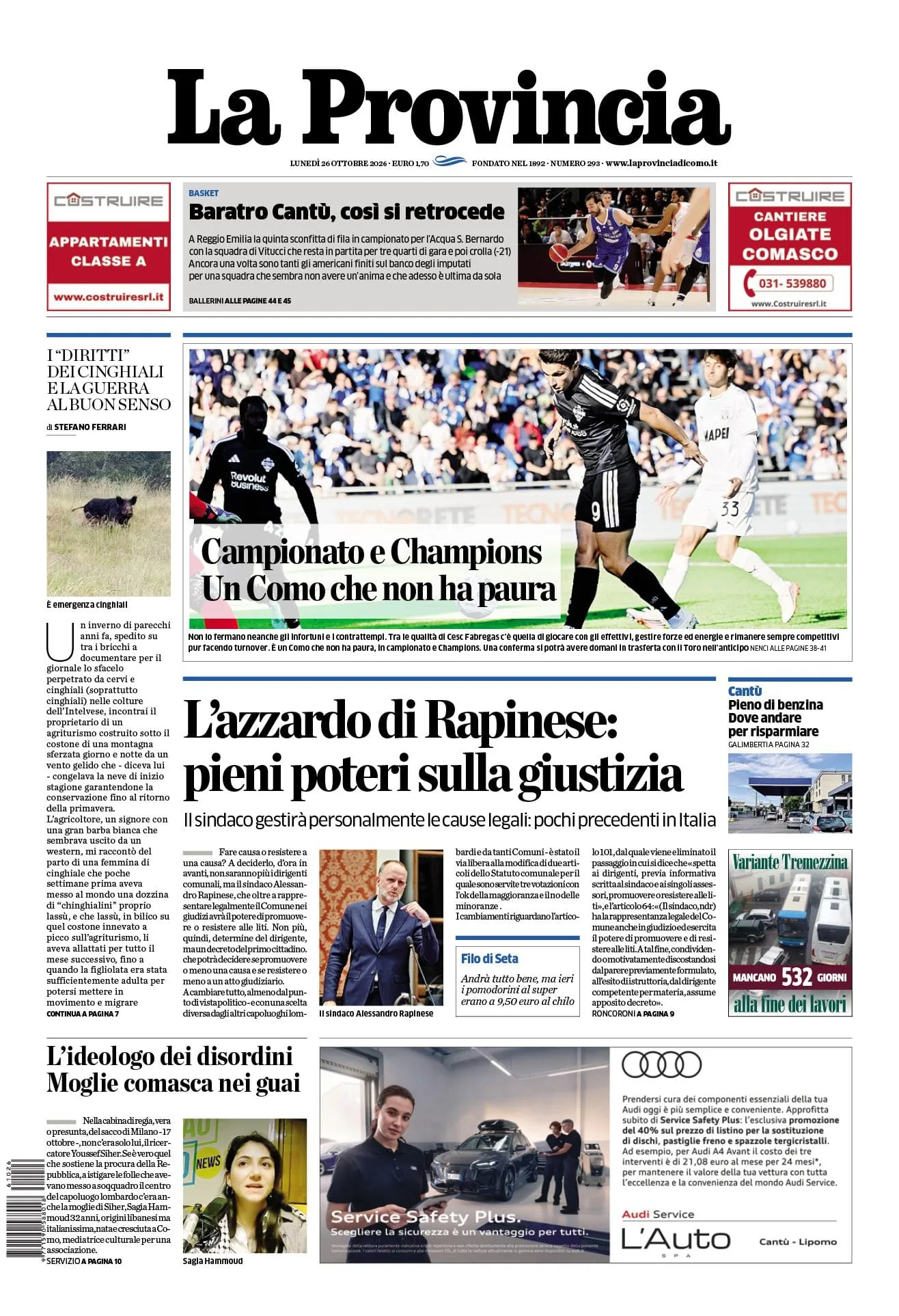 Prima-pagina-la-provincia-oggi-oggi-edizione-del-2026-10-26
