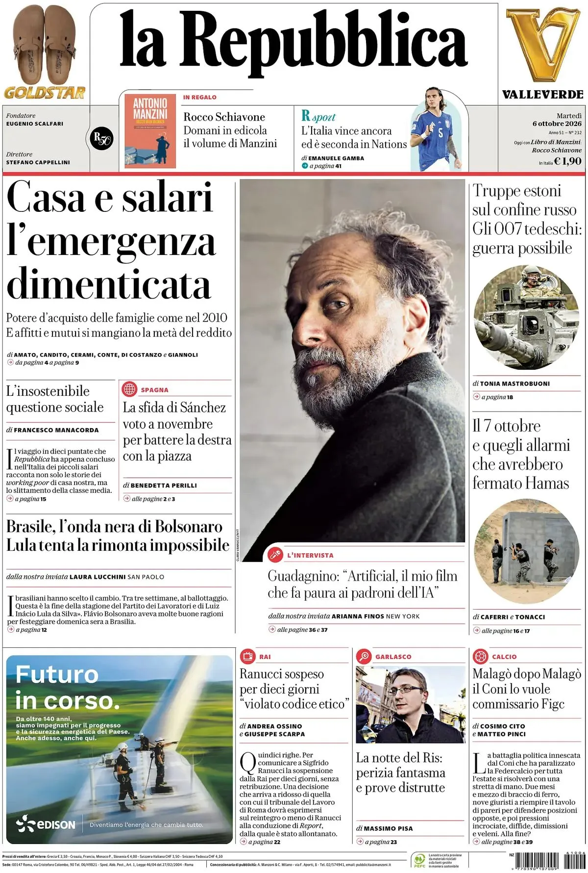 Prima-pagina-la-repubblica-edizione-di-oggi-06-10-2026