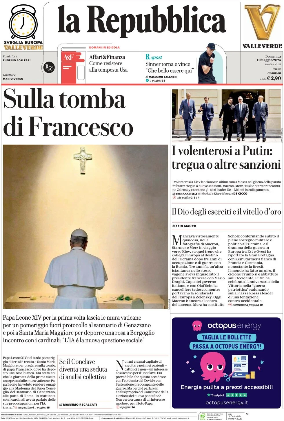Prima-pagina-la-repubblica-edizione-di-oggi-11-05-2025