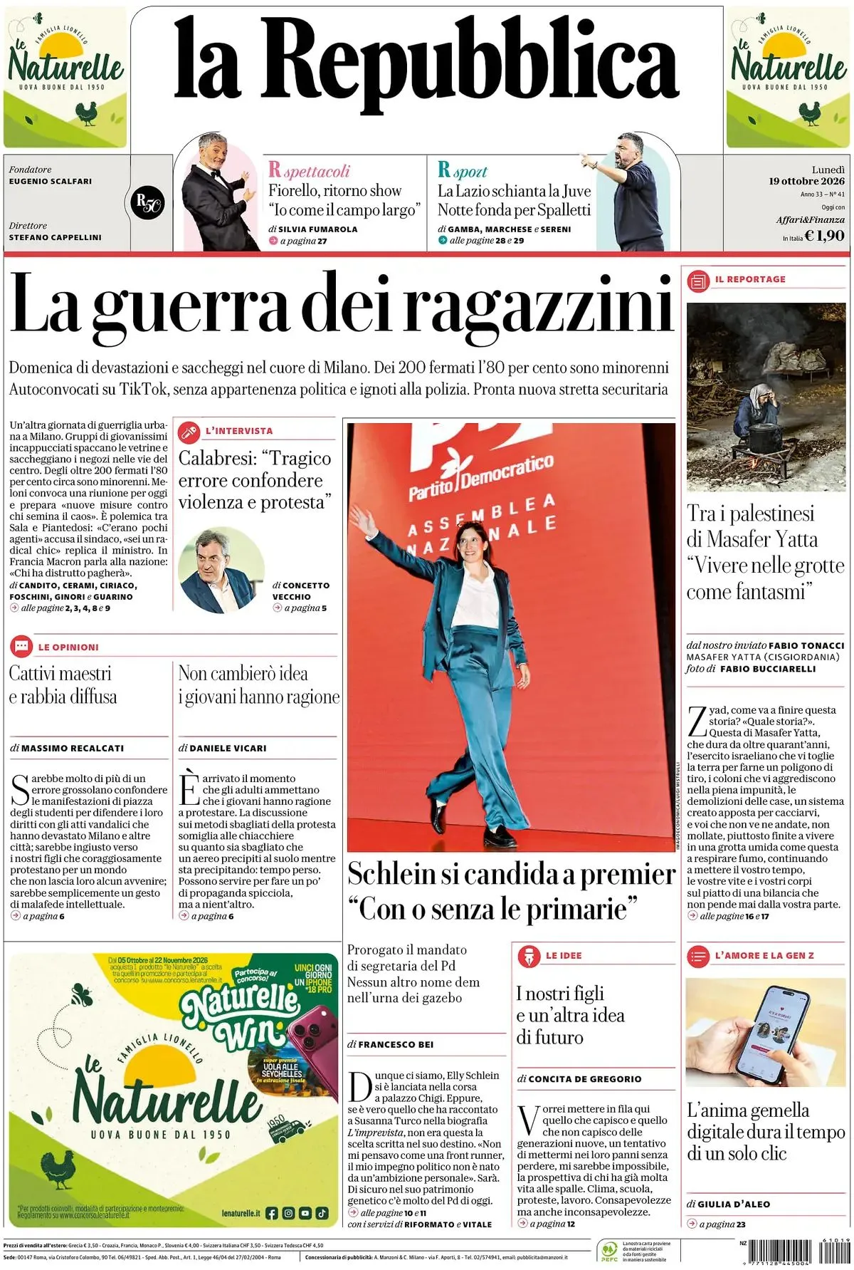 Prima-pagina-la-repubblica-edizione-di-oggi-19-10-2026
