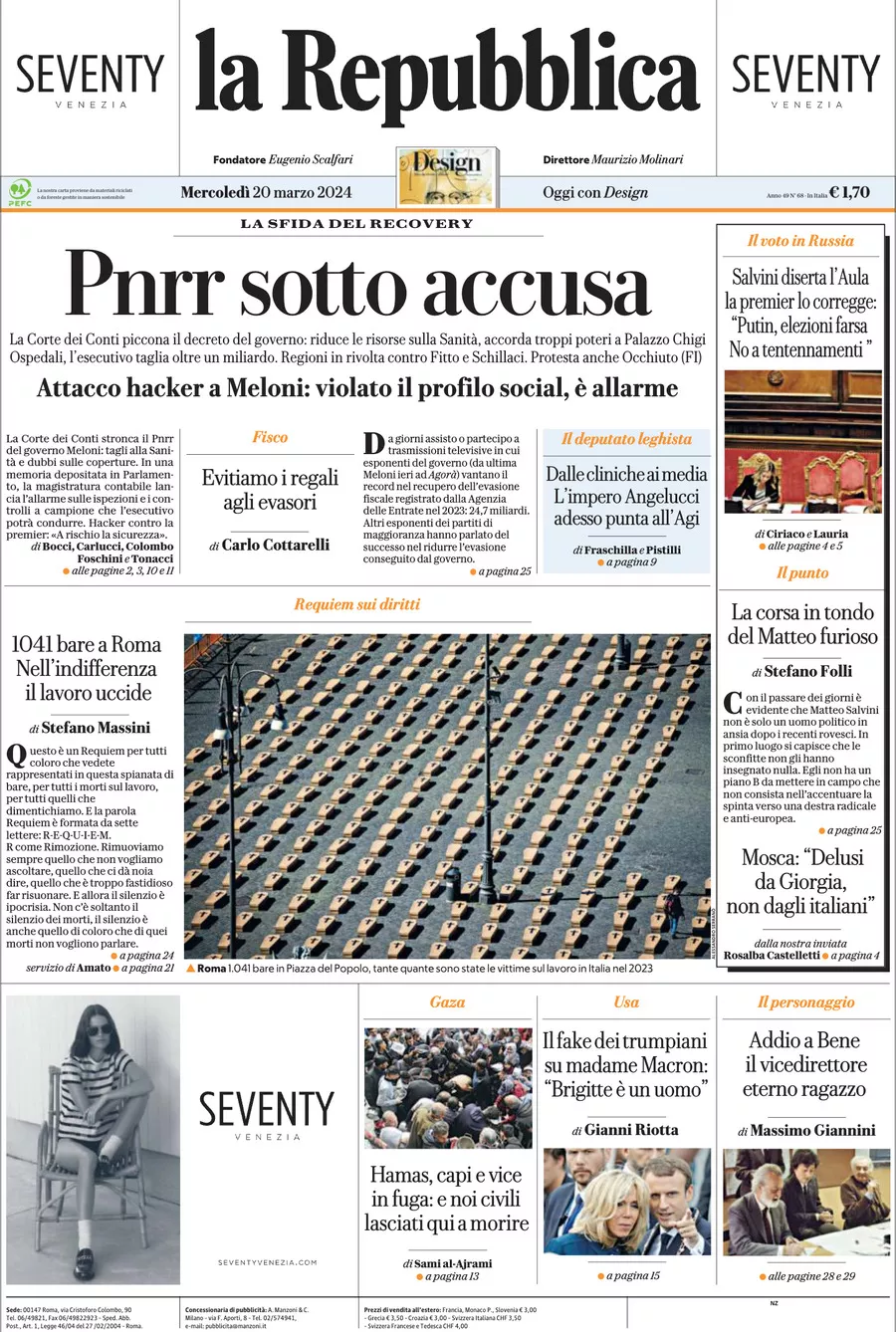 Prima-pagina-la-repubblica-edizione-di-oggi-20-03-2024