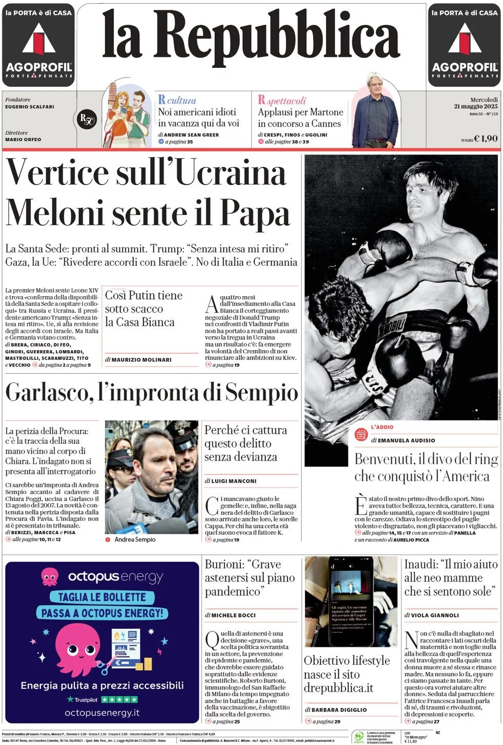 Prima-pagina-la-repubblica-edizione-di-oggi-21-05-2025