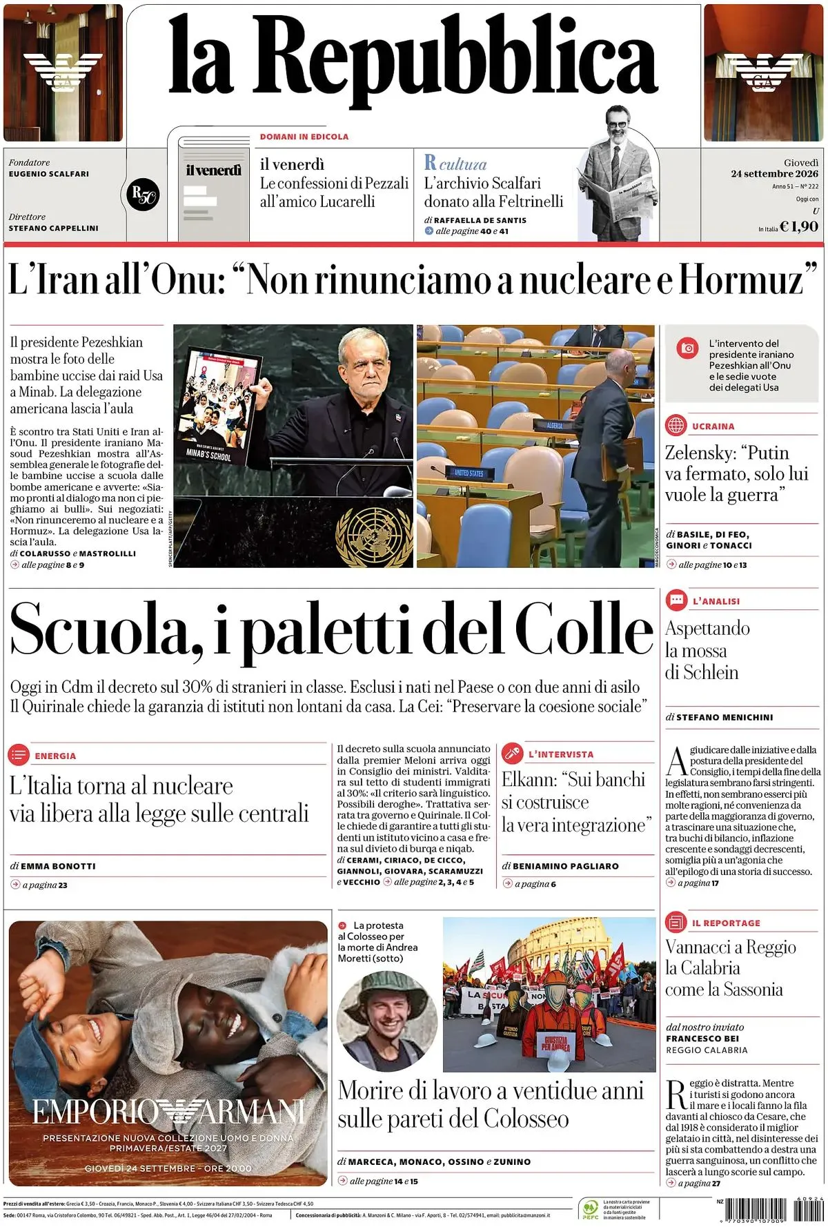 Prima-pagina-la-repubblica-edizione-di-oggi-24-09-2026