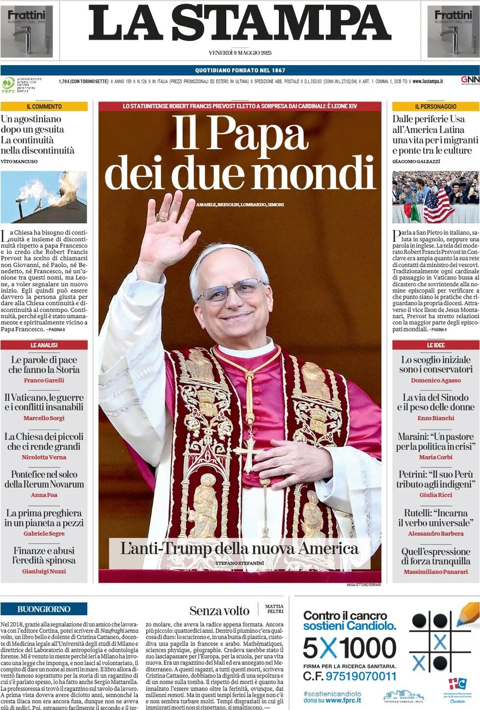Prima-pagina-la-stampa-edizione-di-oggi-09-05-2025