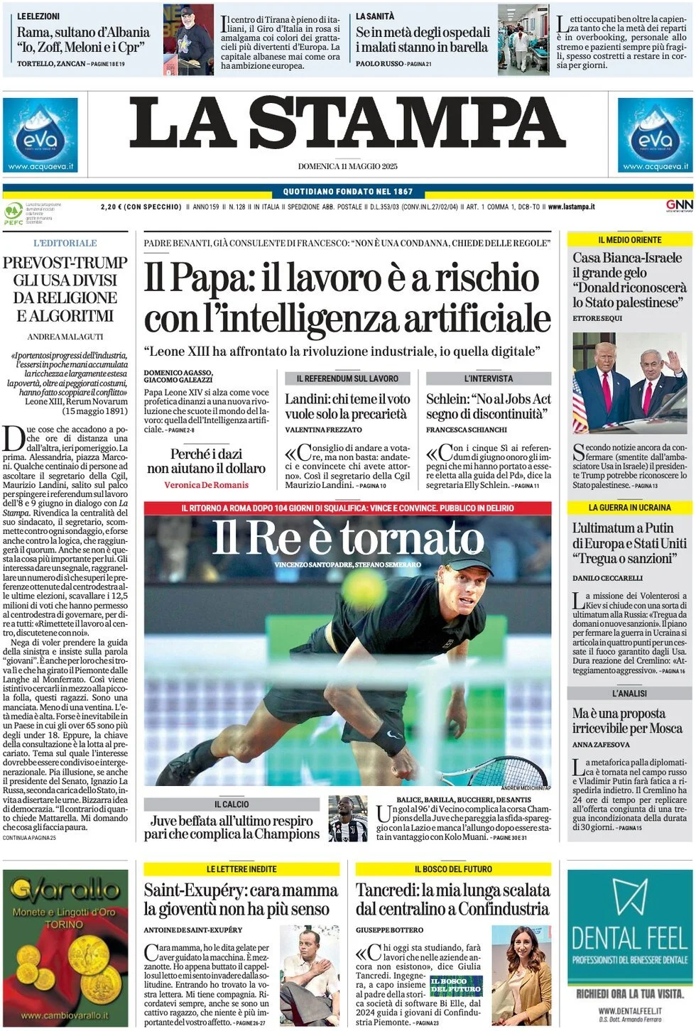 Prima-pagina-la-stampa-edizione-di-oggi-11-05-2025