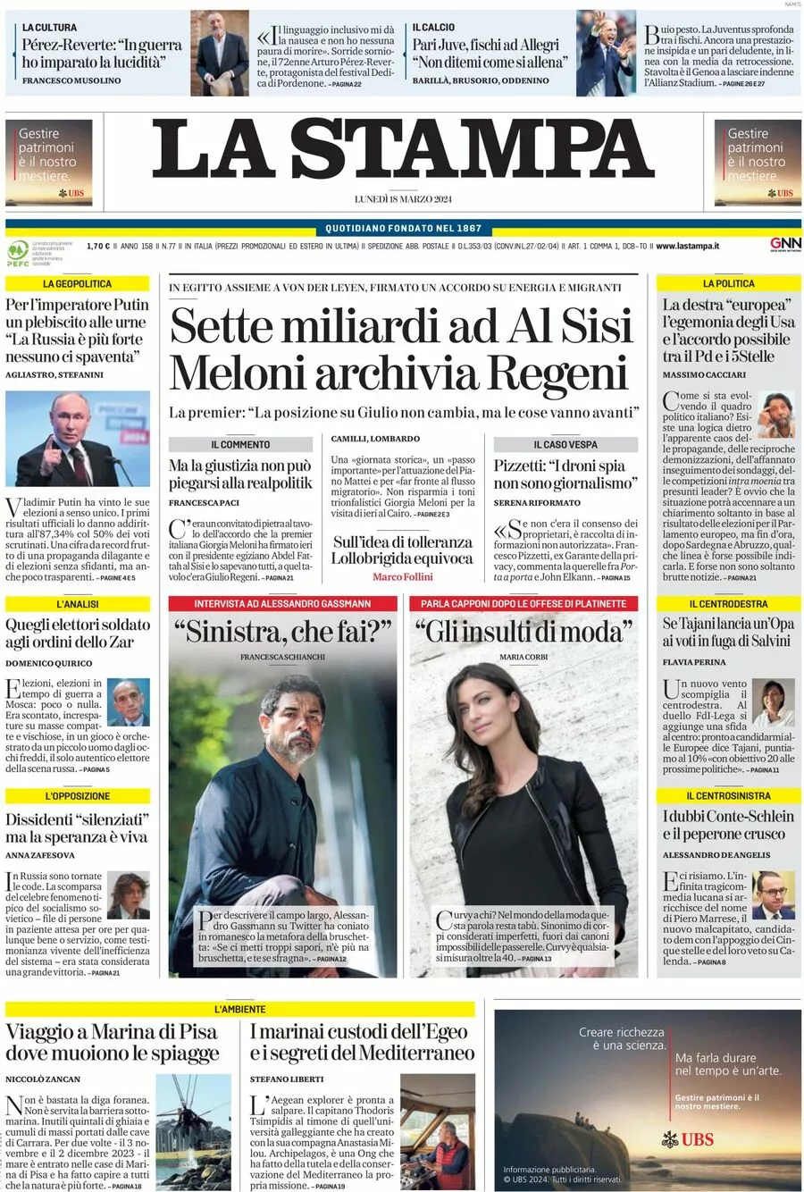 Prima-pagina-la-stampa-edizione-di-oggi-18-03-2024
