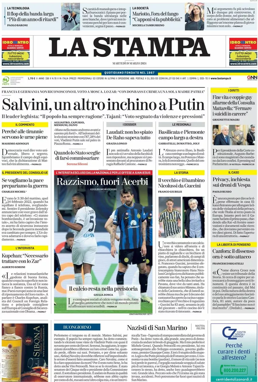 Prima-pagina-la-stampa-edizione-di-oggi-19-03-2024